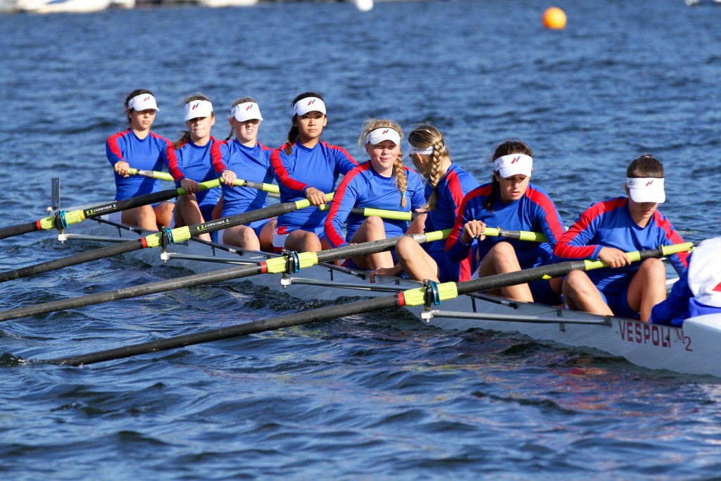 The girls first varsity 8. Photo by Chris Briglin.